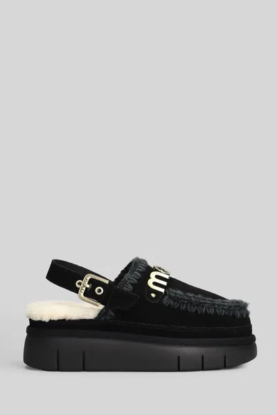 Mou 'bounce Clog Back Strap' Sabots In Black