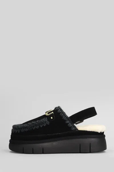 Mou 'bounce Clog Back Strap' Sabots In Black