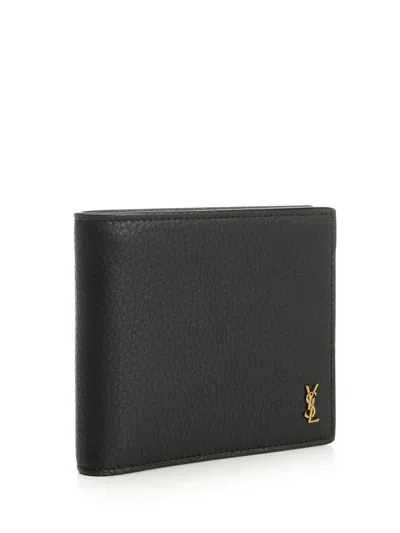 Saint Laurent Tiny Cassandre Wallet In Black