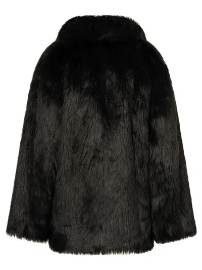 Stand Studio Katalina Faux Fur Short Coat Clothing In Black