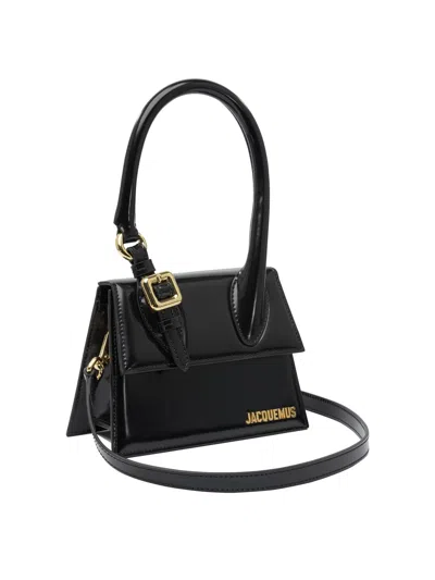 Jacquemus Medium Chiquito Smooth Leather Handbag In Black