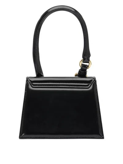 Jacquemus Medium Chiquito Smooth Leather Handbag In Black
