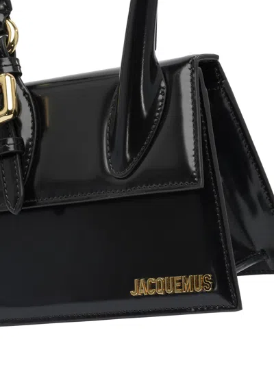 Jacquemus Medium Chiquito Smooth Leather Handbag In Black