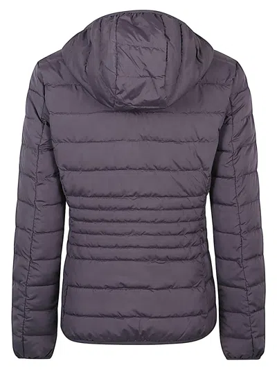 Ea7 Core Lady Recycled Technical Fabric Padded Hooded Jacket In Gray