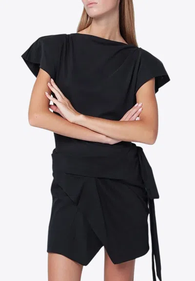 Isabel Marant Black Sebani Asymmetrical T-shirt In Black
