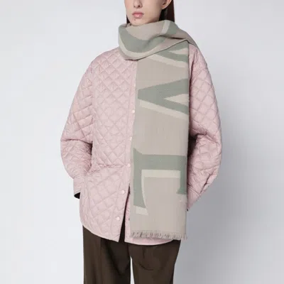 Loewe Beige Wool And Cashmere Scarf In Gray