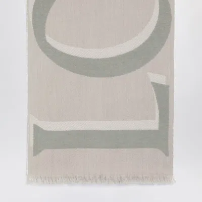 Loewe Beige Wool And Cashmere Scarf In Gray
