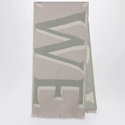 Loewe Beige Wool And Cashmere Scarf In Gray