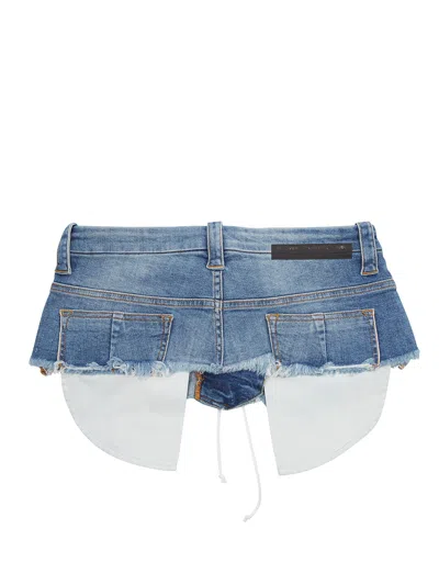 Ben Taverniti Unravel Project Ben Taverniti Unravel Denim Lace Up Belt In Blue