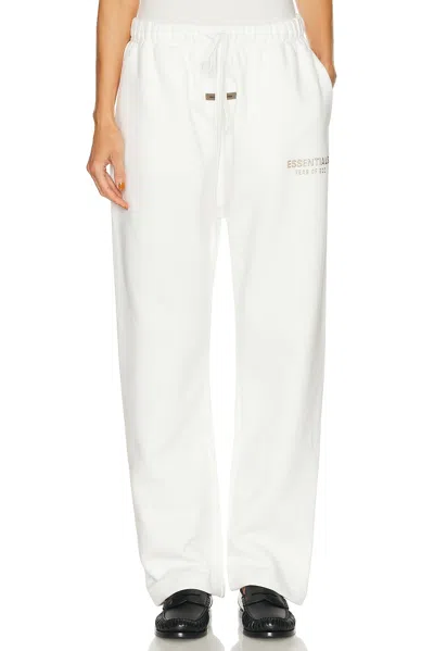 Essentials Emblem Patch Drawstring Sweatpants In White