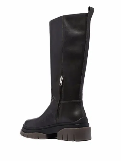 Ash Supremium 60mm Knee Length Leather Boots In Black