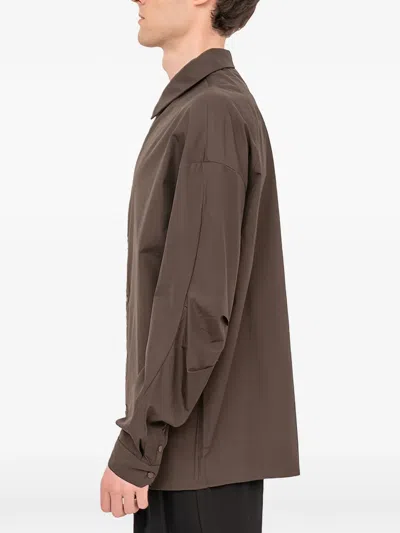 Devoa Buttoned Shirt In Brown