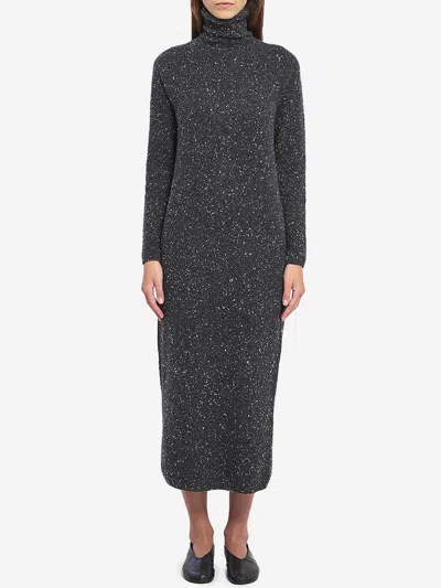 The Row Melange Charcoal Cashmere Melani Sweater Dress In Gray