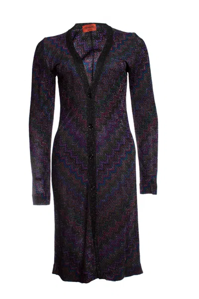 Missoni Purple Lurex Cardigan In Brown