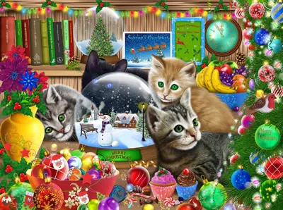 Sunsout Snow Globe Kitten 1000 Piece Jigsaw Puzzle For Adults Christmas In Multi