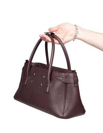 Maison Margiela Goatskin Handbag In Burgundy