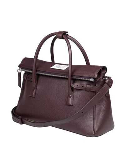 Maison Margiela Goatskin Handbag In Burgundy