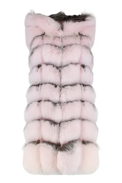 Frame Fur Vest In Pink