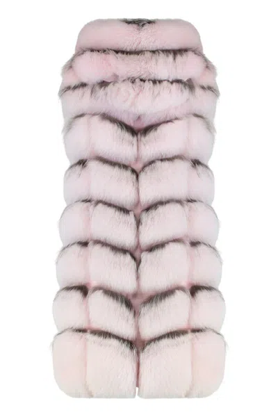 Frame Fur Vest In Pink