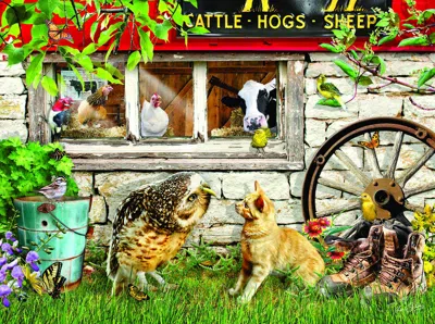 Sunsout Owl And Pussycat 1000 Piece Jigsaw Puzzle For Adults In Multi