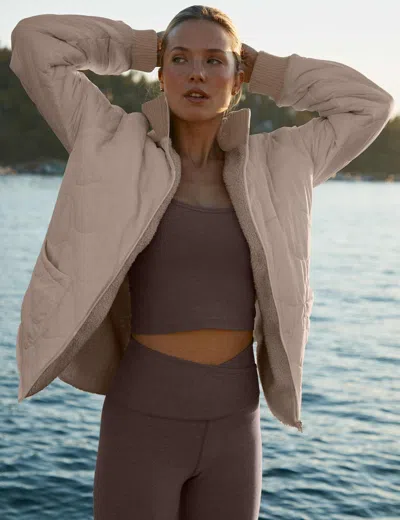 Beyond Yoga Women's 2-way Quilted Jacket In Brown