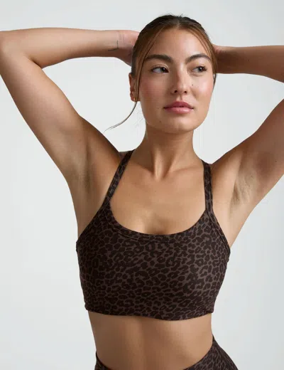 Beyond Yoga Softmark Slim Racerback Sports Bra In Brown
