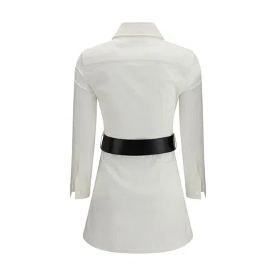 Balenciaga Longline Dress Belted At The Waist In White