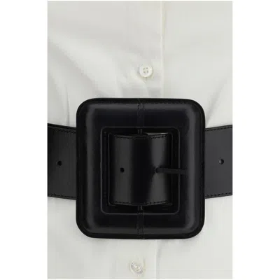 Balenciaga Longline Dress Belted At The Waist In White