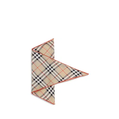 Burberry Silk Check Scarf In Sand