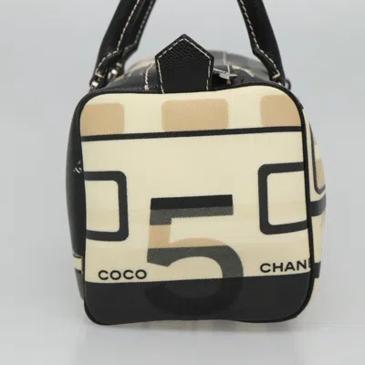Pre-owned Chanel Le Train Boston Bag Printed Coated Canvas Black Pvc Handbag ()