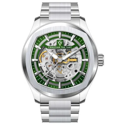 Christian Van Sant Men's Romeo Green Dial Watch In Gray