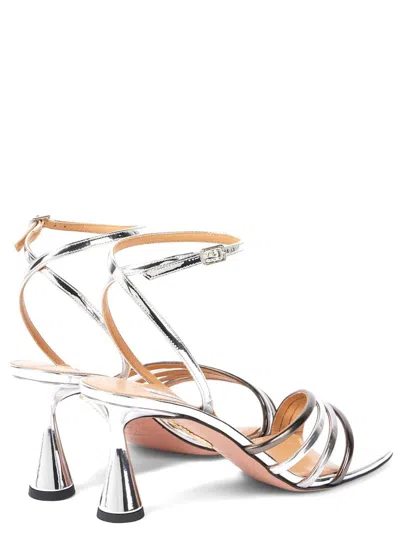Aquazzura Latour Mirror Effect Sandals In Gray