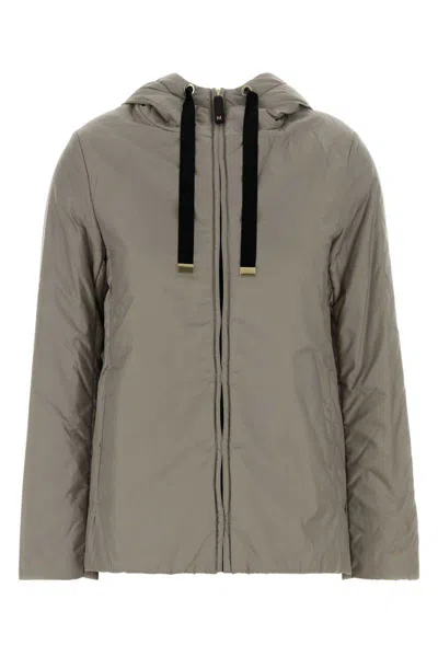 Max Mara The Cube Hooded Puffer Jacket In Gray