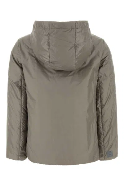 Max Mara The Cube Hooded Puffer Jacket In Gray