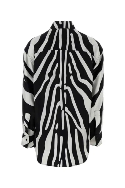 Ferragamo Salvatore  Printed Silk Shirt In Black
