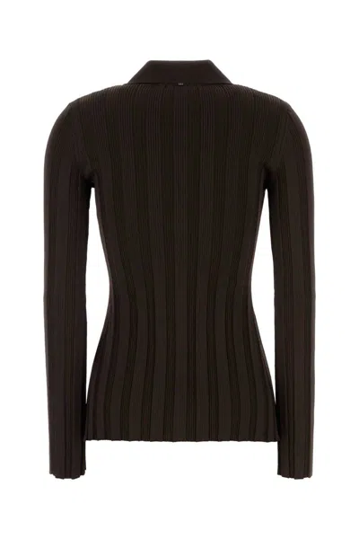 Sportmax Stretch Viscose Blend Cardigan With Long Sleeves In Brown