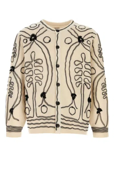 Bode Men Embellished Cashmere Winter Garden Cardigan In Multi