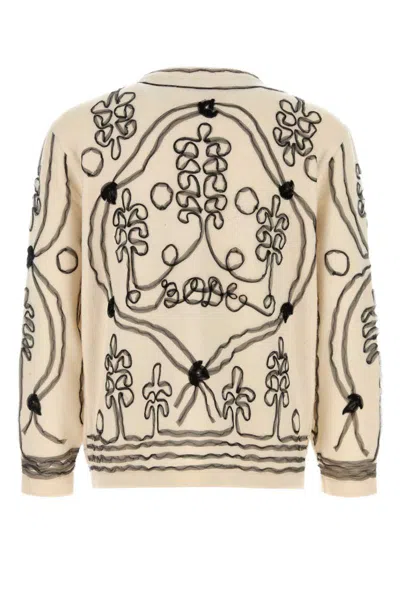 Bode Men Embellished Cashmere Winter Garden Cardigan In Multi