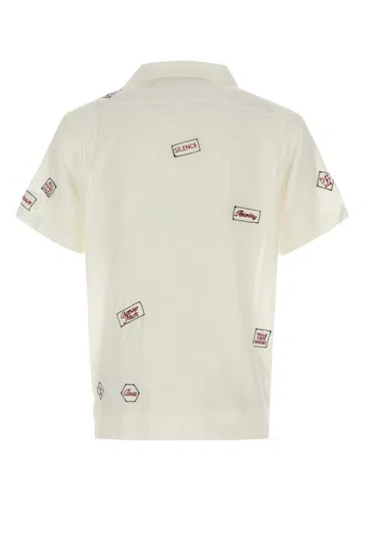 Bode Embroidered-details Short-sleeve Shirt In White