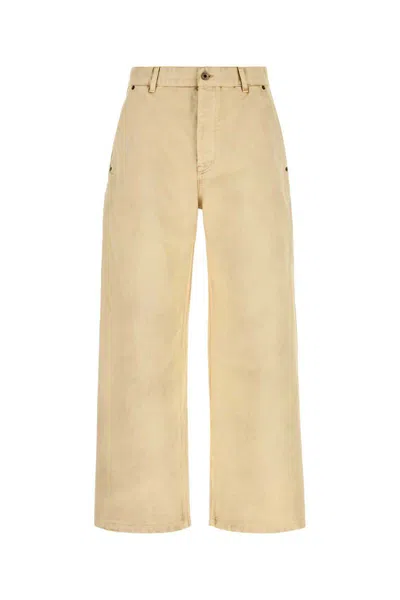 Loewe Cotton Wide Leg Cargo Trousers In Neutral