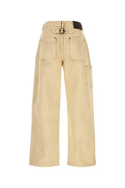 Loewe Cotton Wide Leg Cargo Trousers In Neutral