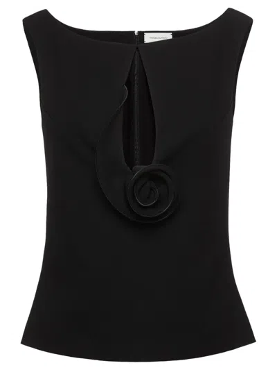 Magda Butrym Top With Flower Detail In Black