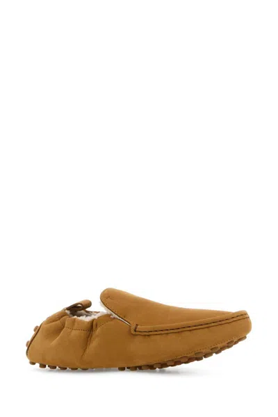 Tod's Camel Suede Loafers In Brown