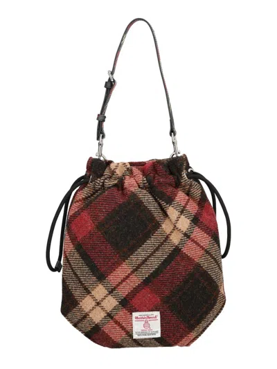 Vivienne Westwood Tartan-pattern Drawstring Clutch Bag In Multi