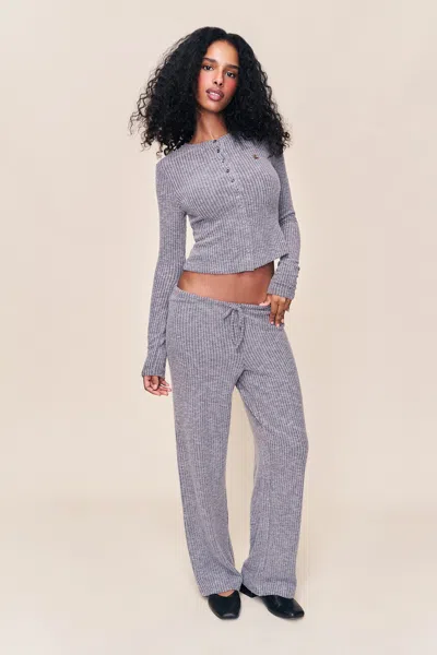 Danielle Guizio Ny Lana Relaxed Pant In Gray