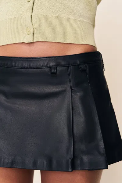 Danielle Guizio Ny Onyx Leather Cargo Mini Skirt In Multi