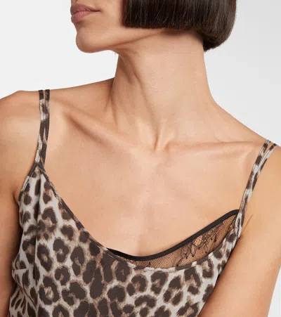 Jacques Wei Leopard-print Draped Silk Maxi Dress In Brown