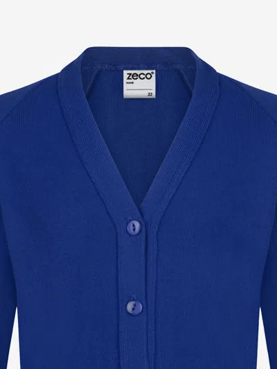 Zeco Schoolwear Zeco Kids School Knitted Cardigan In Blue