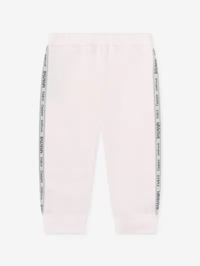 Balmain Baby Girls Logo Tape Joggers In Pink