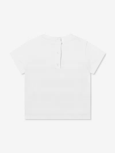 Balmain Baby Striped Logo T-shirt In White